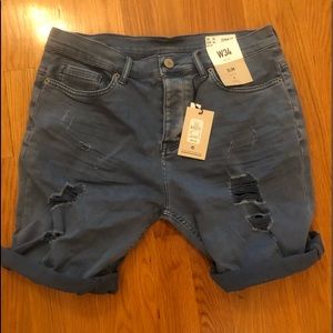 NEVER WORN - 34 - Primark Ripped Blue Jean Shorts